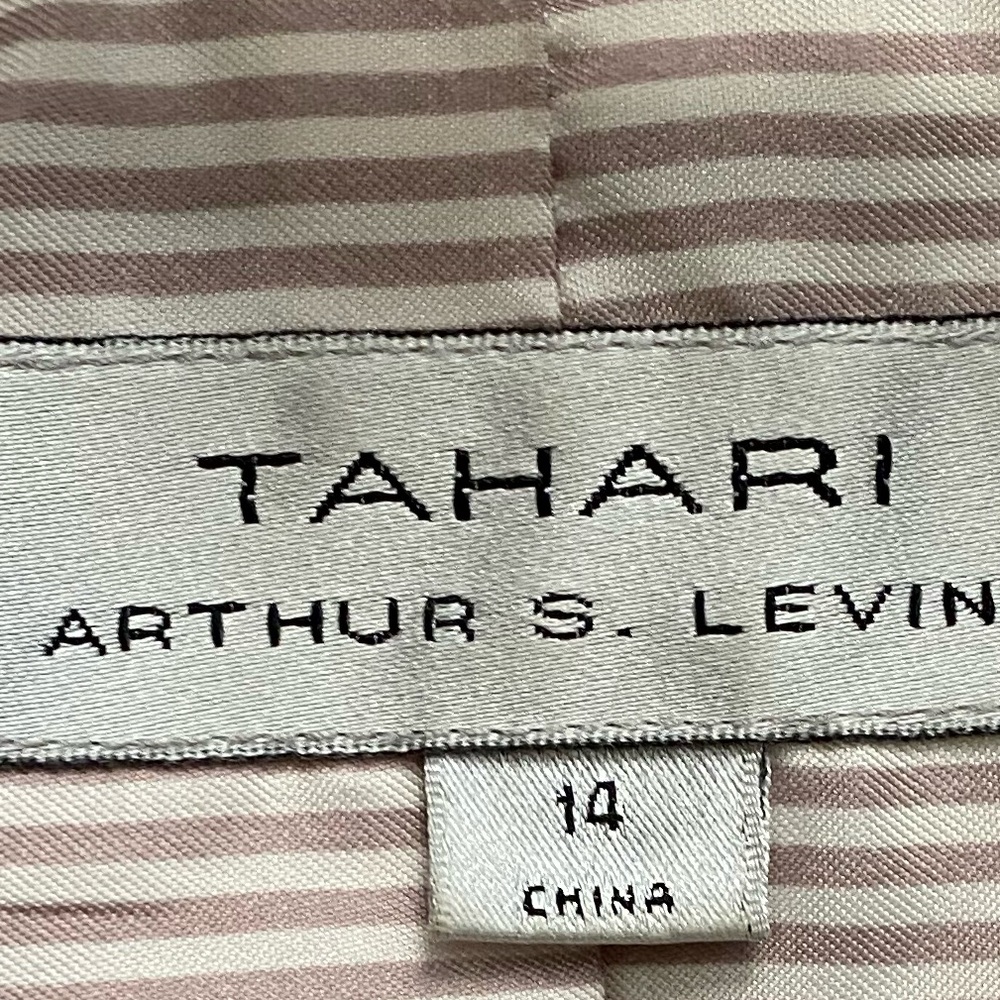 Tahari Tan kaki Satin pocket belted Jacket size 14 NEW!!! - Picture 6 of 10